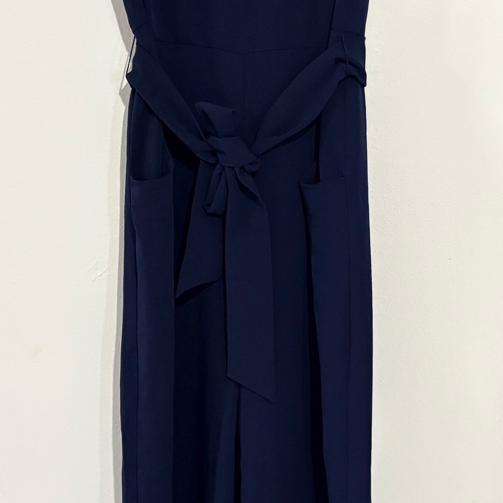 Karl Lagerfeld Navy Blue Sleeveless Cropped Jumpsuit Size 0